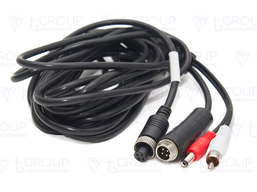Кабель 4pin(мама) — 4pin(папа)+1audio+1power 5m