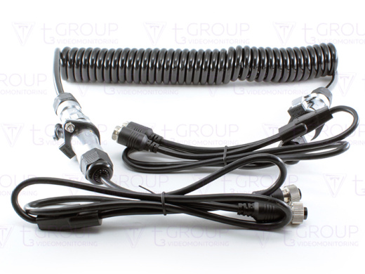 Кабель 2×4pin(мама) — 2×4pin(папа) спиральный 4m